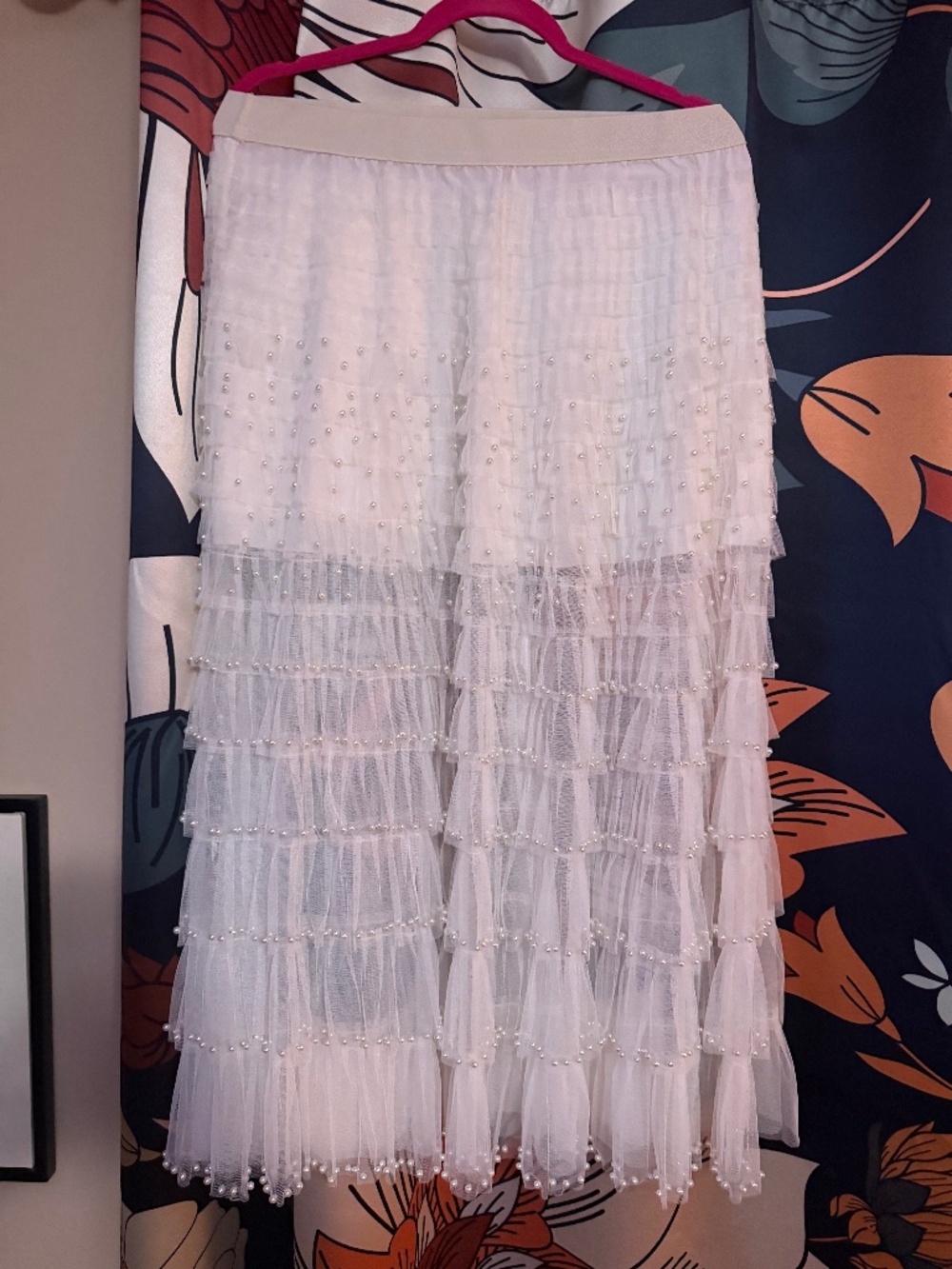 Stunning Pearl Beaded Skirt by Pol